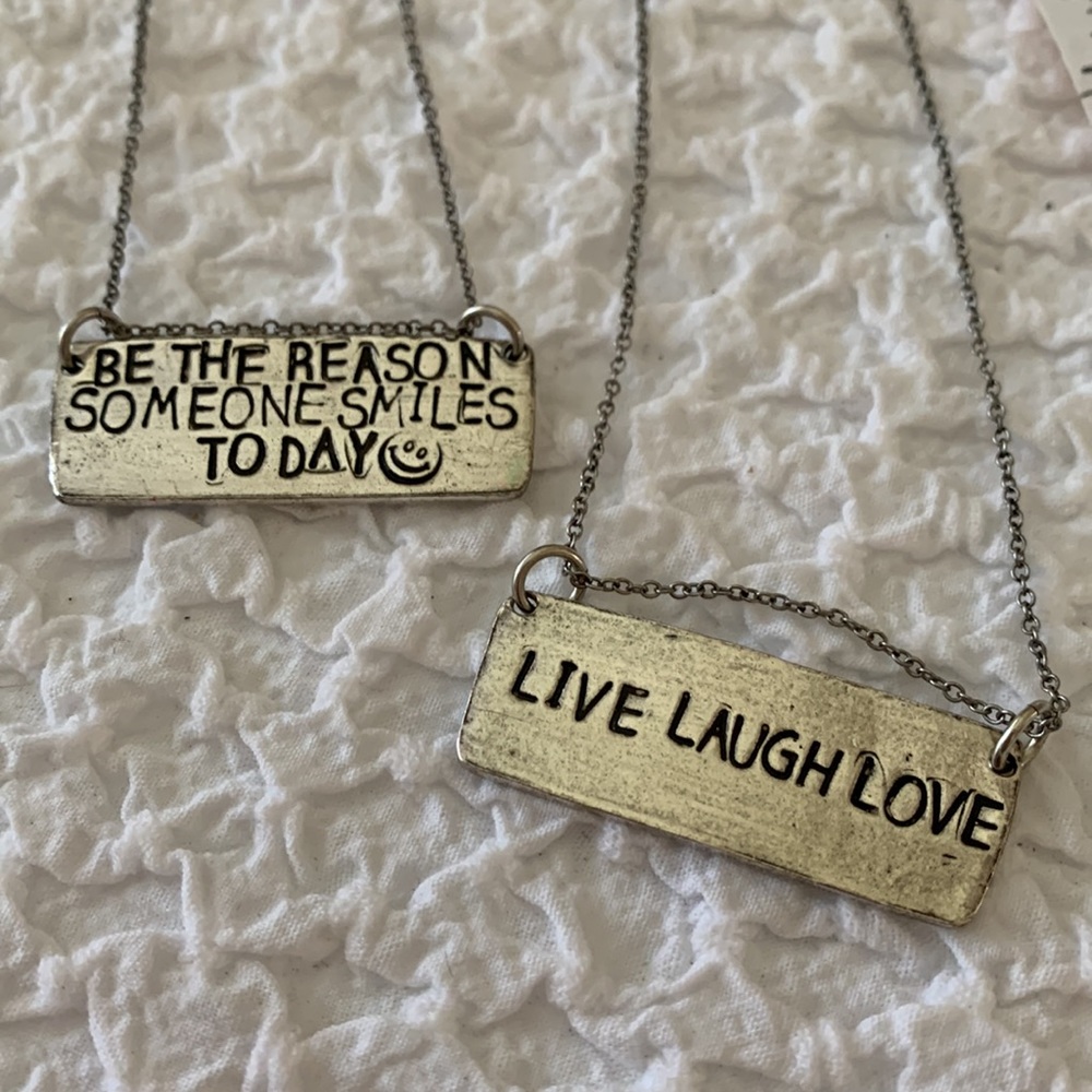 Alisa Michelle 2 in 1 silver necklace “Be the Reason…” “Live Laugh Love”